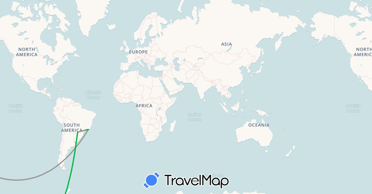 TravelMap itinerary: driving, bus, plane, train, hiking, boat in Argentina, Australia, Brazil, China, France, Japan, Cambodia, Myanmar (Burma), Malaysia, New Zealand, Russia, Thailand, Vietnam (Asia, Europe, Oceania, South America)